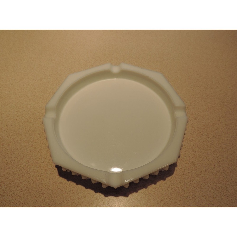 FENTON White Milk Glass HOBNAIL Octagon 8 Sided Large Ashtray